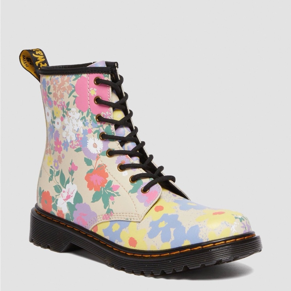 Dr. Martens Youth 1460 J Floral Mash Up Leather Boot Big Kids UK3/USM4/L5/EU36